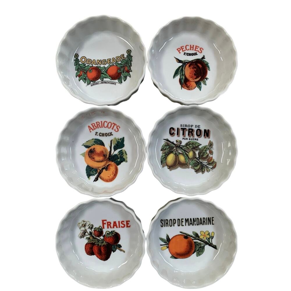 William Sonoma Fruit Tart Dishes Ramekins Set of 6 Made in Italy Rosanna